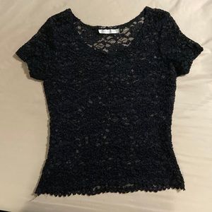 The Limited black lace sheer top